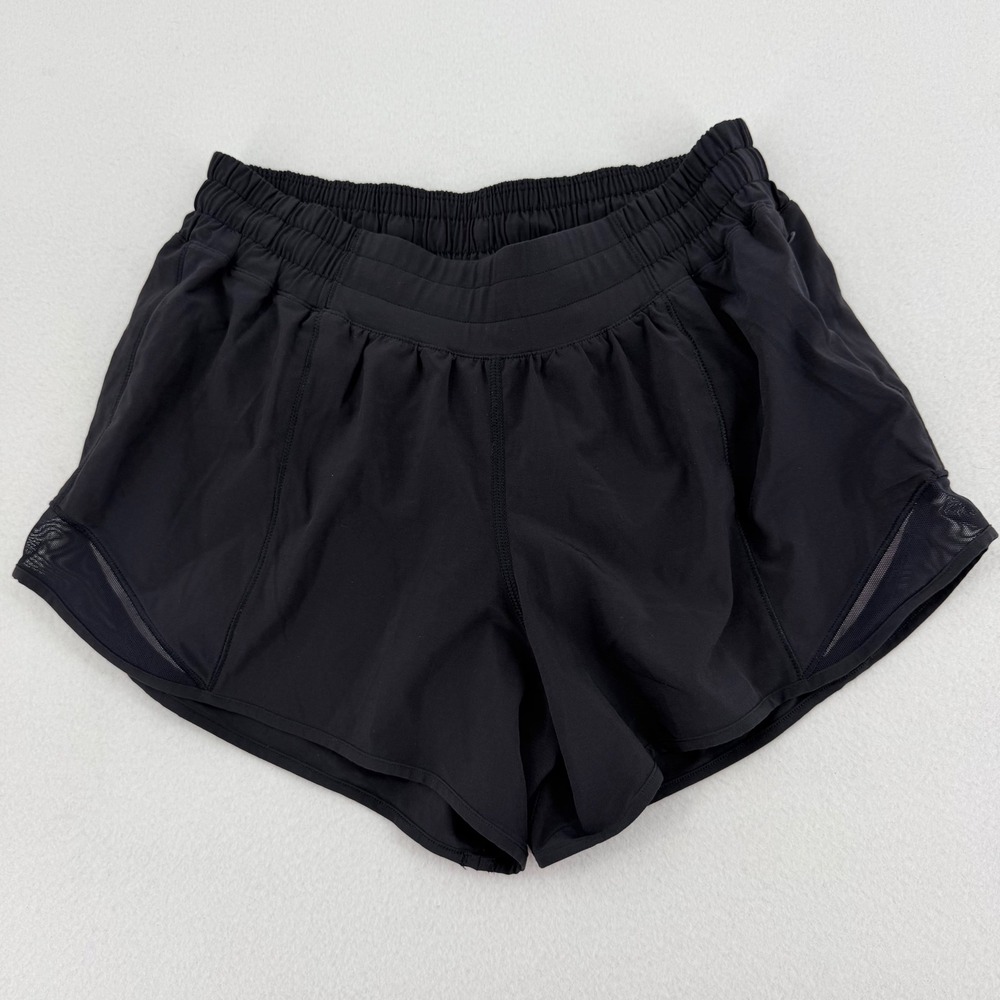 Lululemon Hotty Hot Short II Women 6 Black Mesh Athletic Excellent